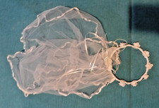 FLOWER CROWN VEIL FLOWER GIRL FIRST COMMUNION -White Floral Wreath Lace Veil