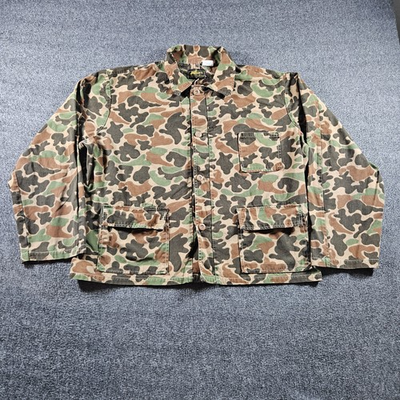 #ad Kmart Duck Camo Button Up Shirt Jacket Hunting Flap Pockets 70s Size XL $29.99