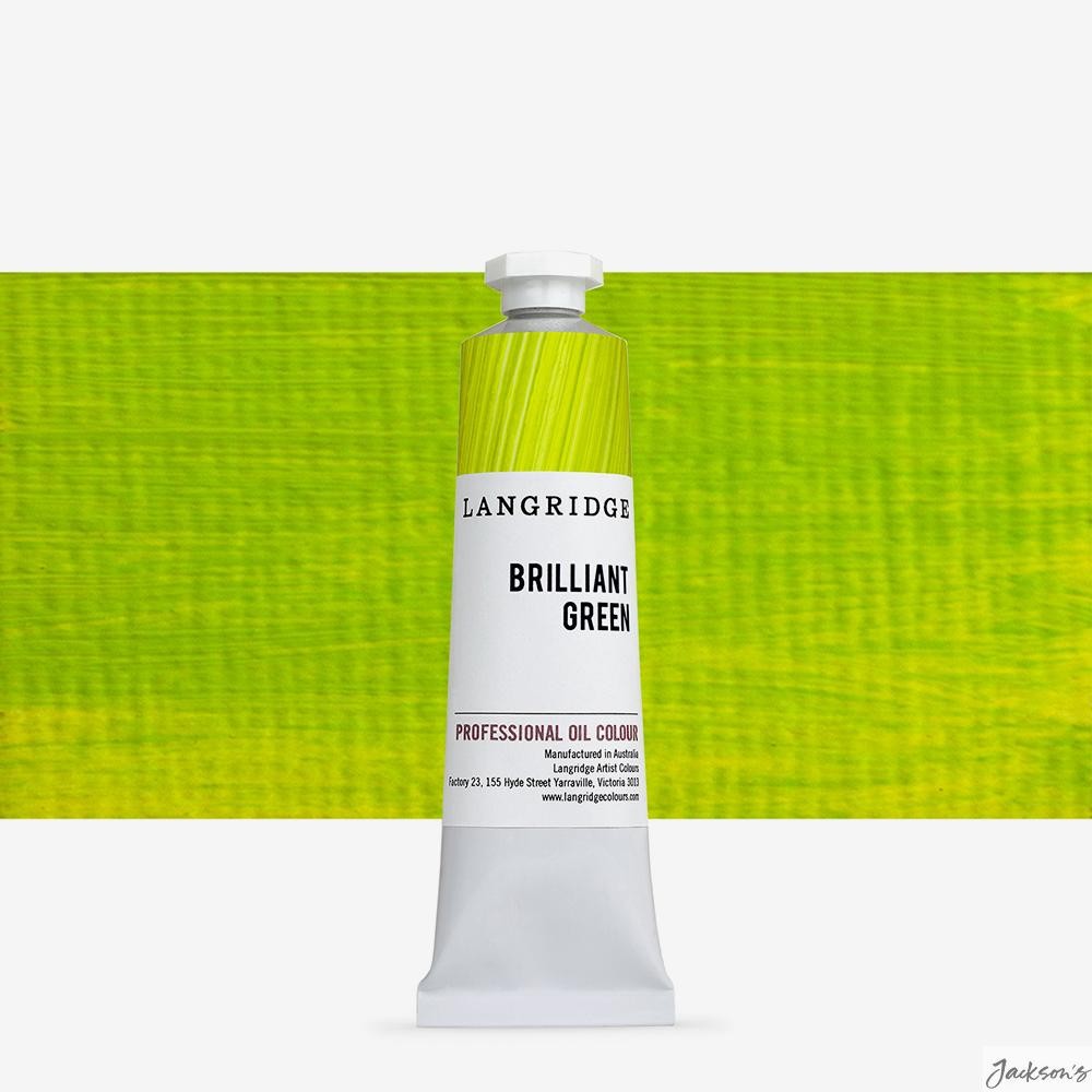Langridge Handmade Oil Paint Linseed Oil 40ml Brilliant Green Artist Colour