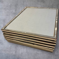 Set of 7 Vintage 8x10 Gold Beaded Metal Picture Frame-Satin Ribbon Inlay-Glass