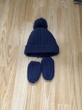 Baby Navy hat and mittens winter