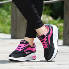 Womens Running Trainers Ladies Sneakers Slip On Walking Gym Comfy Fashion Shoes