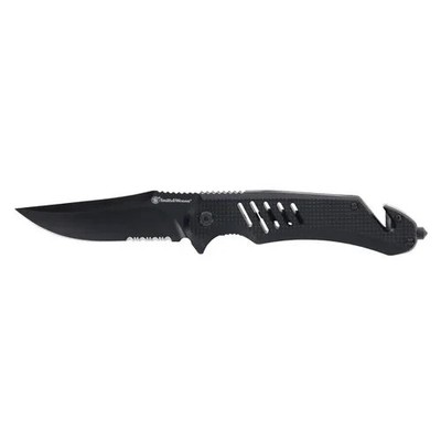 4oz Smith & Wesson 3.5'' 7CrS.S. Pocketknife w/Strap Cutter/Glass Breaker 1227058