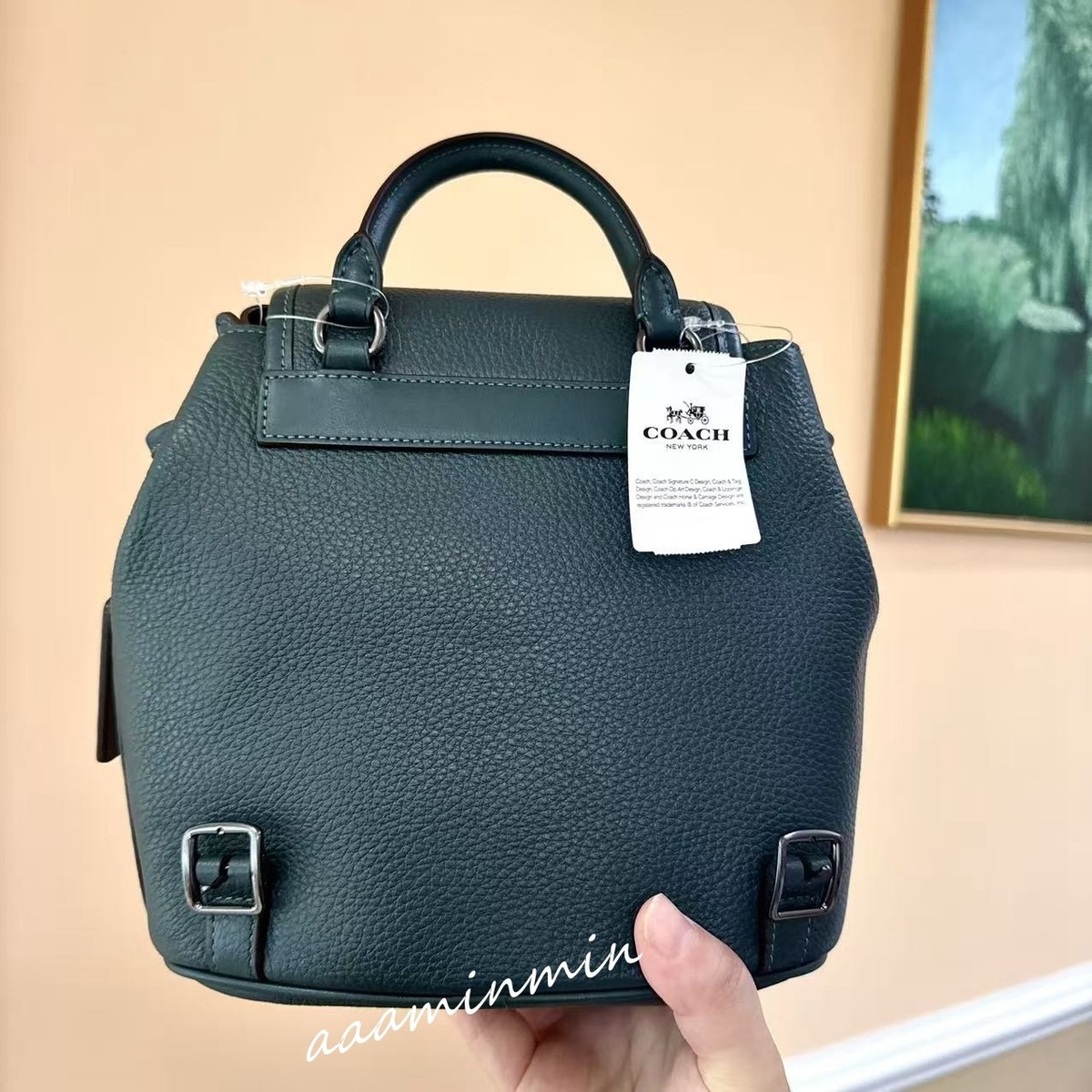 NWT！Coach Hadley Backpack（COACH CBH09）Gunmetal/Dark Teal Green FAST SHIPPING NWT！2PCS Coach Hadley Backpack（CBH09）And Wallet/ Dark  main image 2
