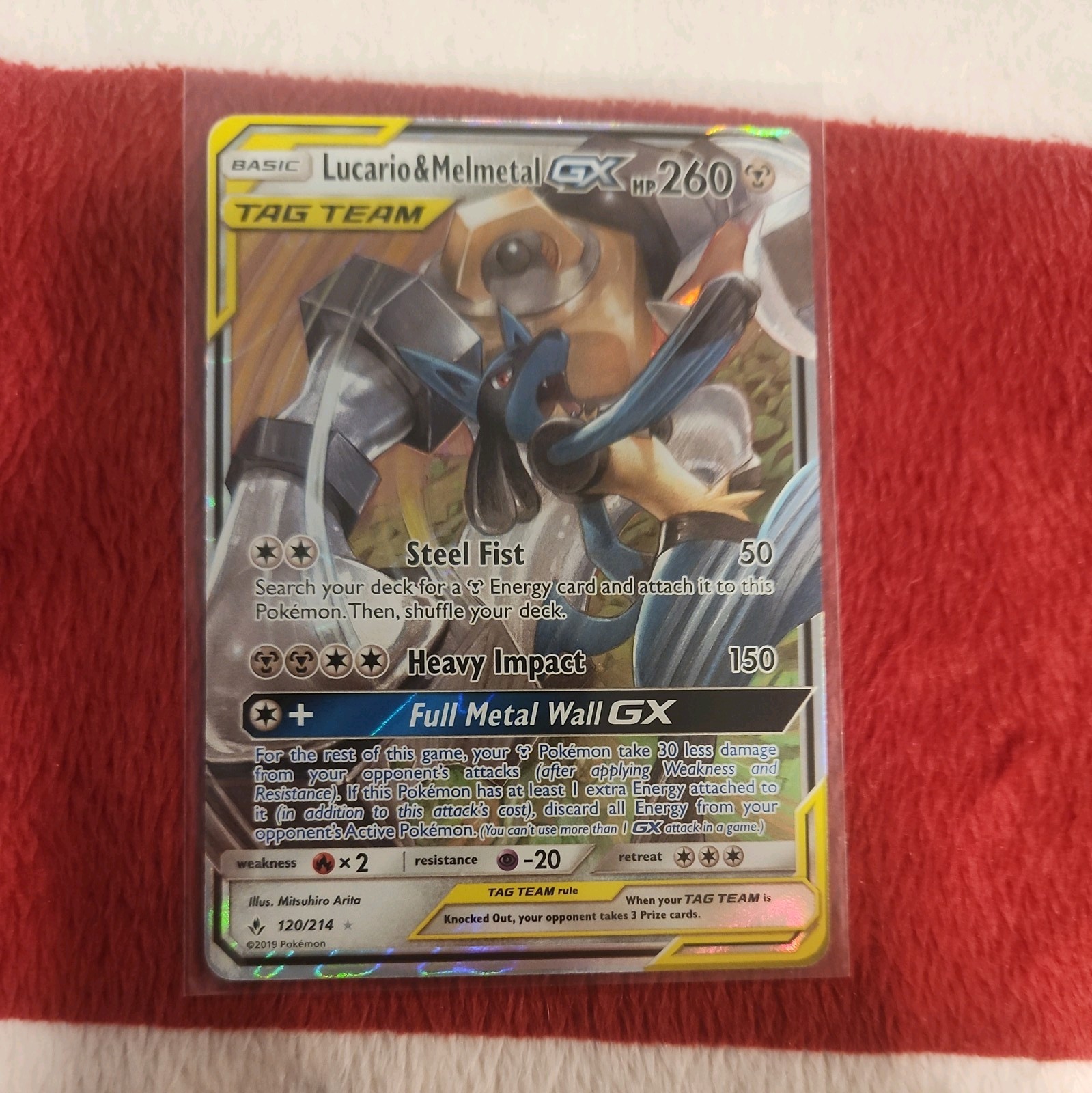Lucario & Melmetal GX 120/214 Sm-Unbroken Bonds Ultra Rare Pokemon Card NM