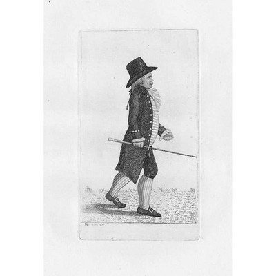 JOHN WRIGHT Dozent für Recht - antiker Druck 1791 von John Kay