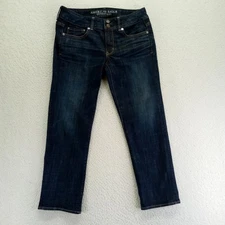 American Eagle Outfitters Artist Crop Dark Wash Denim Jeans Women's Size 6