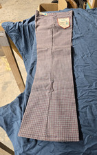 K-SESKE CO USA Men's Flare Jeans Western Style Checked Blue Red White
