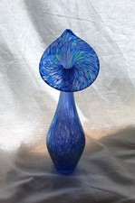 Vintage Heron Iridescent Blue Jack In the Pulpit Vase