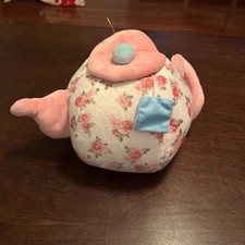 Mud Pie Plush Floral Tea Set Teapot Cup Cake Slice Soft Pretend Play Toy