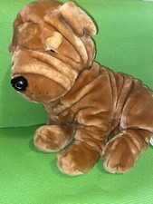 FAO Schwarz Brown Shar Pei Big Puppy Dog Huge Life Like 16  Realistic Plush