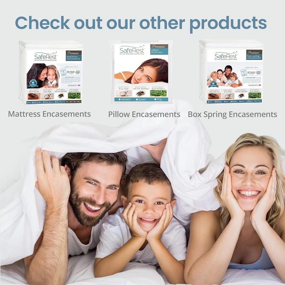 SafeRest 100% Waterproof Queen Size Mattress Protector - Fitted with  - Изображение 3 из 4