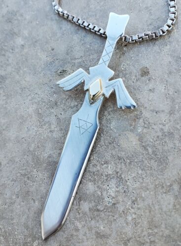 Legend Of Zelda Sterling Silver Master Sword 14k Y