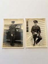 VTG Snapshot Photo Handsome Male Soldier, WW II, Lot of 2