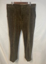 Vintage Polo Ralph Lauren Preston Corduroy Pants Mens 38x32 Dark Olive Slacks