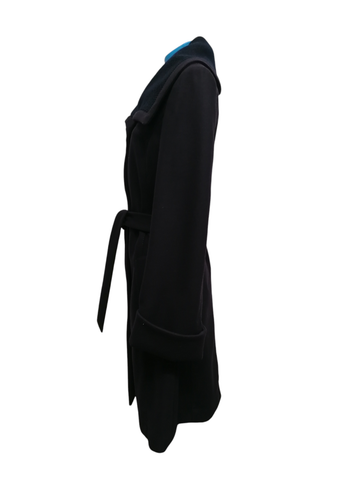 Daks - IT/40 - Cappotto in lana donna midi blu scuro - Foto 3 di 7