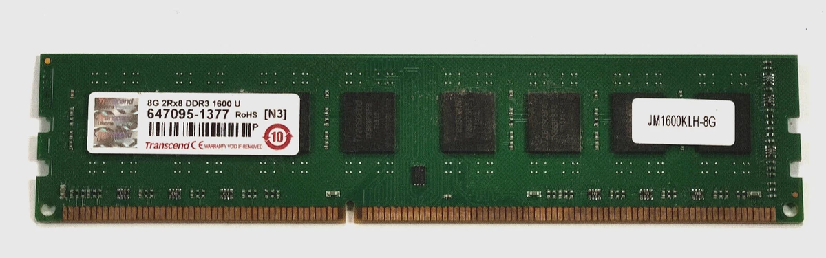Transcend DDR3 SDRAM 8 GB Capacity per Module Memory (RAM) for