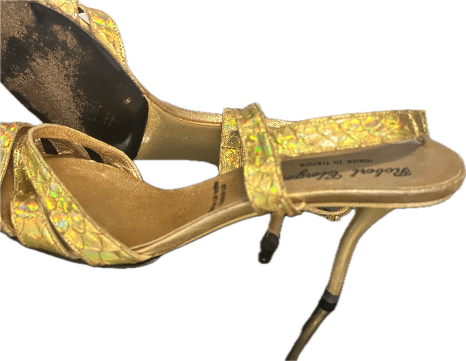 ROBERT CLERGERIE open toe strappy Python Snake Sk… - image 1