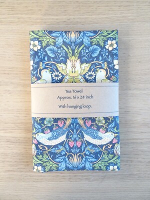 WILLIAM MORRIS GESCHIRRTUCH HANDARBEIT BAUMWOLLE LEINEN OPTIK STOFF MODERN KÜCHE