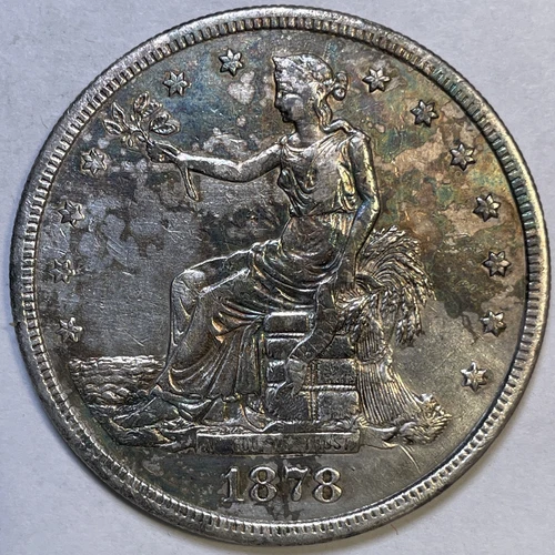 1878-S Trade Dollar Extremely Fine XF Coin, Cleaning #13181T