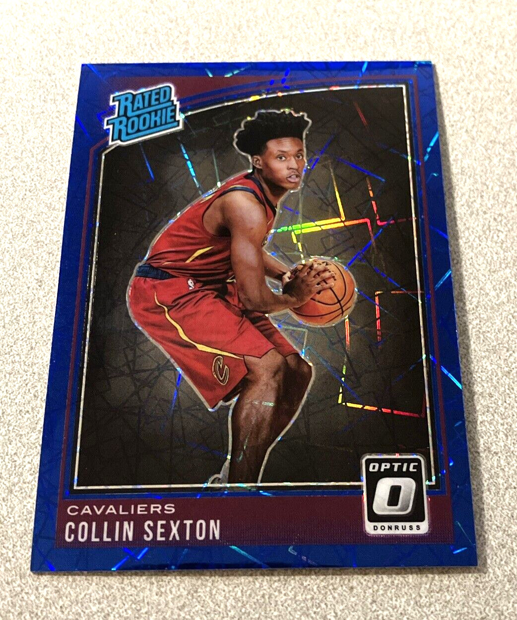 2018-19 Panini Donruss Optic Rated Rookie Blue Velocity Prizm #180 Collin Sexton