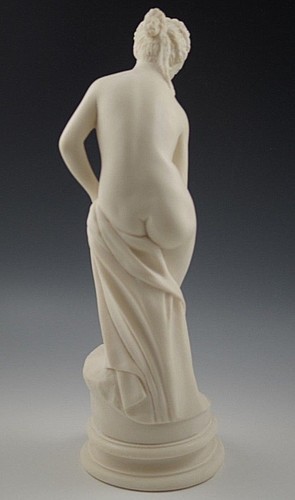 FAUX ALABASTER VENUS NYMPH NUDE FEMALE FIGURINE MADE ITALY VINTAGE 14'' - Picture 7 of 9