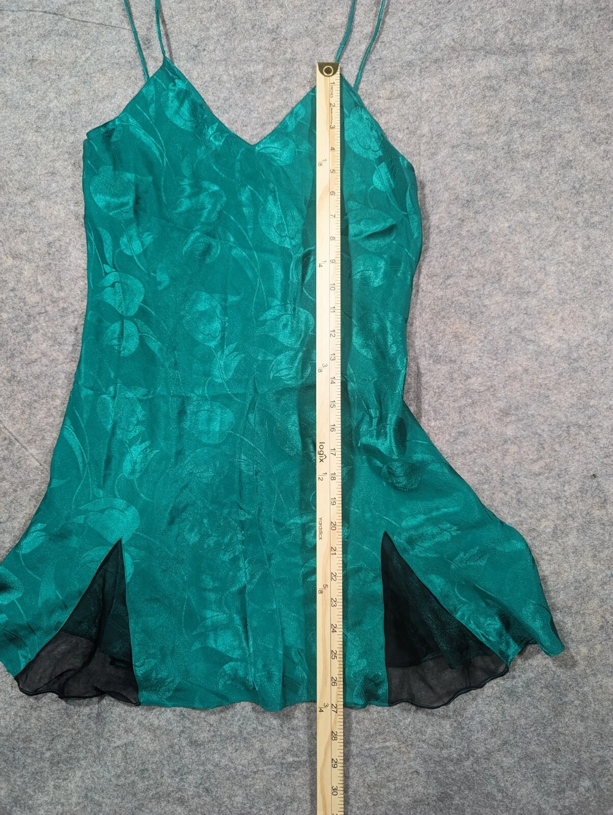 UNDERCOVER Abito slip floreale vintage Victoria's Secret verde seta taglia lingerie media fluida