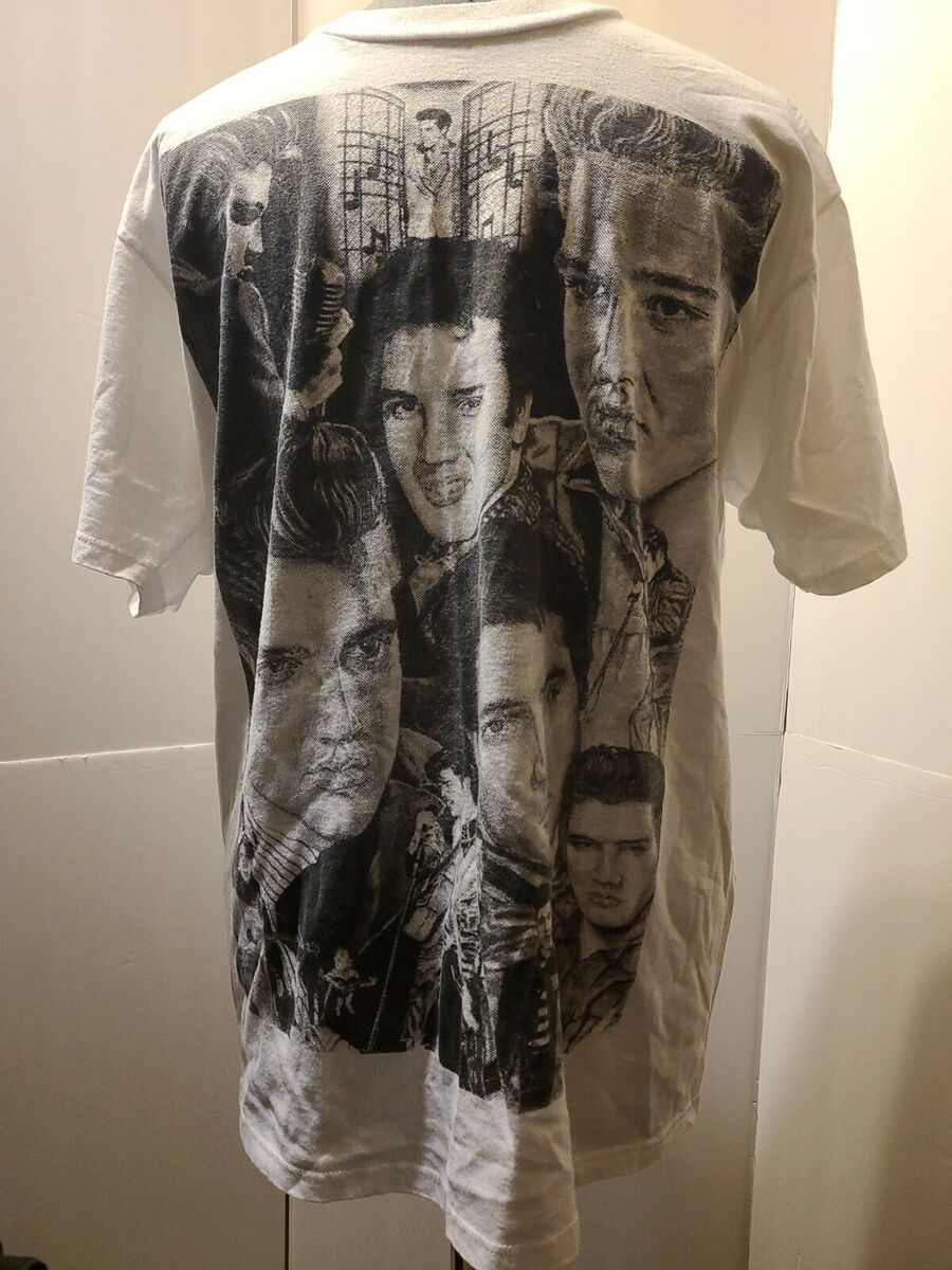 VTG 1990'S ELVIS PRESLEY XL SHIRT FACES KING OF ROCK JERZEES VTG 1990'S ELVIS PRESLEY XL SHIRT FACES KING OF ROCK JERZEES