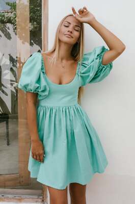 Bali ELF Strawberry Fields Puff Sleeve Mini Summer Women's Dress - Tosca