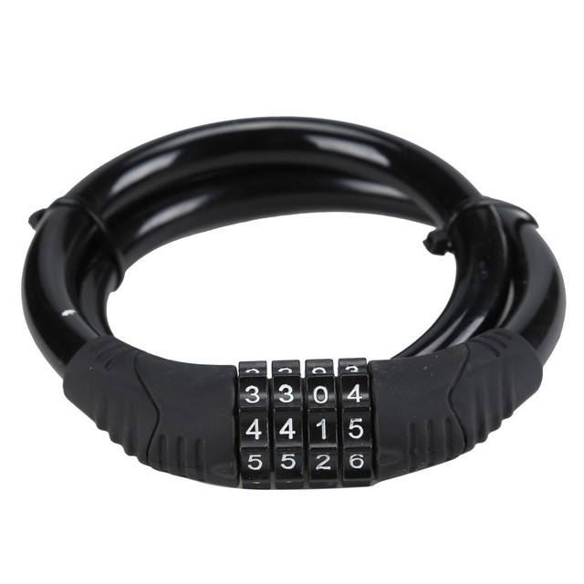60cm Bicycle Bike 4 DIGIT Code Combination Lock Long Spiral Steel Cable