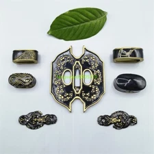 Copper  Set Tsuba Kashira Fuchi Koijichji Koijiri Fittings F Sword Tachi Katana