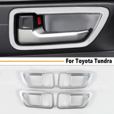 Car Interior Door Handle Bowl Cover Trim Kit For Toyota Tundra 2022-2025 Silver