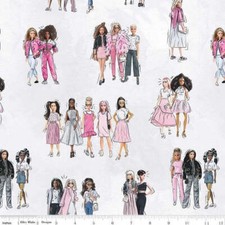Barbie Girl Main White Cotton Fabric