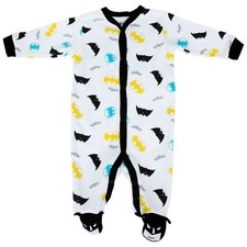 Batman Symbols and Logo Sleep and Play Infant Bodysuit White