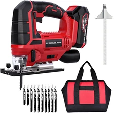 Jig Saw - 20V Cordless Jigsaw with Battery and Charger 2700 SPM Rechargeable Jig
