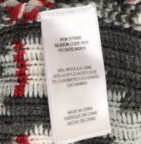 Splendid One Size Shawl Sweater Wool Cashmere Gray Aztec (q11) - 第 4/5 張圖片