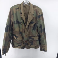 tripe five soul camo jacket men size medium green military cotton essentials