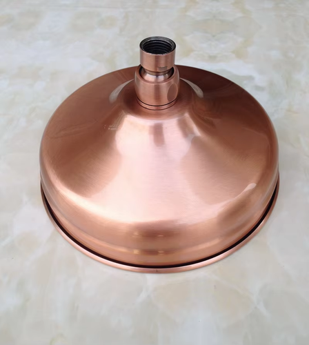 Antique Red Copper round 8" Rainfall Shower Head, Extension Pipe Wall Arm Shower - Picture 4 of 14