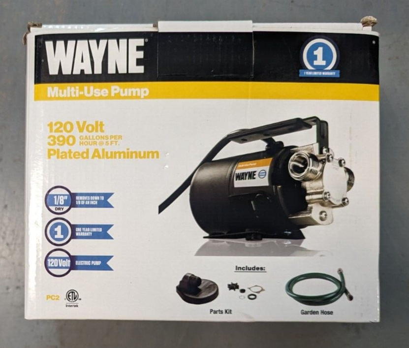Wayne PC2 120V 390GPH Plated Aluminum MultiUse Pump 57717WYN3 BRAND