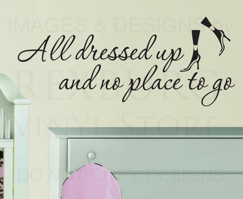 Whimsical Vinyl Wall Decal for Girl's Room or Nursery All Dressed Up Design K73