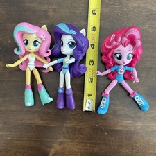 My Little Pony Equestria Girls Mini 4 1/2" Lote de 3 Pinky Pie, Rareza, Fluttershy