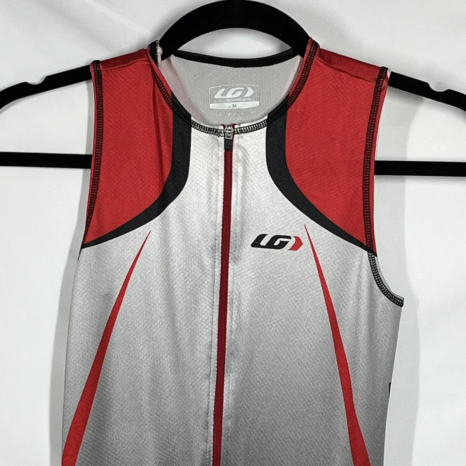 Louis Garneau Cycling Bib Shorts Womens M Silver Black Red Course Ltd Edition - Image 3 of 4