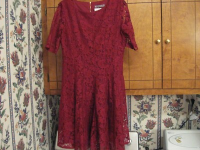 WOMENS DRESS SIZE 14 LARGE XLARGE MEDIUM RED WINE
