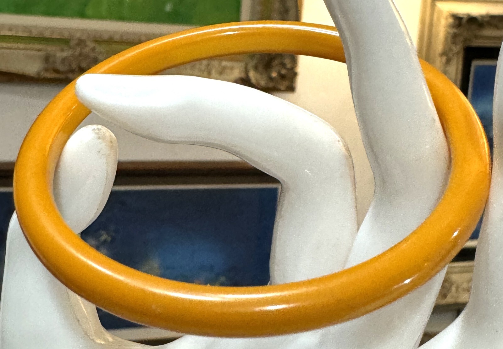 Vintage Bakelite Orange Stackable Bangle Bracelet - image 1