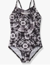 Kanu Surf Girls' Daisy Beach Sport 1-Piece Swimsuit, Size 12, Groovy Black
