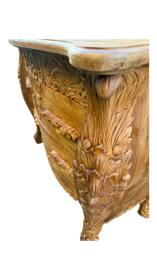 Hand Carved Teak Dresser Console One Of A Kind!! - Image 3 of 4
