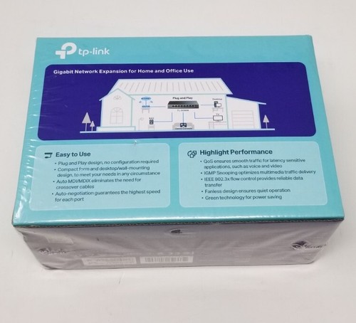New TP-Link TL-608 Desktop Switch 8-Port Gigabit 10/100/1000 Mbps Unmanaged - Picture 2 of 3