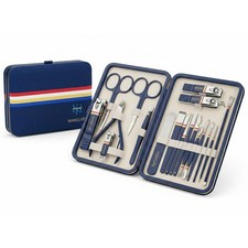 Nail Clippers Set - 19 Piece Manicure  Pedicure Kit, Stainless Steel Blue