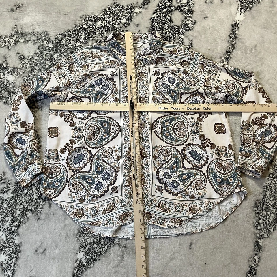 Espléndida Camisa Mujer Talla XS Mackenzie Estampado Cachemira Blusa Abotonada Foto 2 de 4