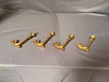 Ancien Lot 4 Embrase Embrasse Rideaux Laiton Doré Mural